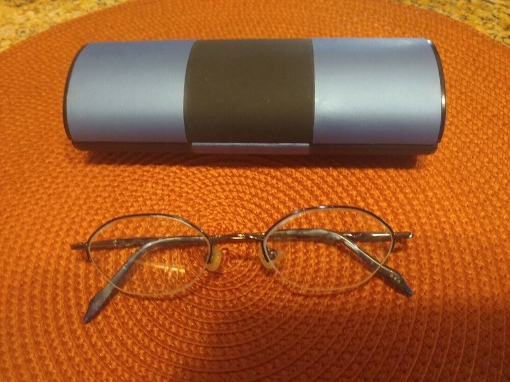 Nicole Miller Eyeglass Frame Half Rimless Bridge 47-19-135 Blue